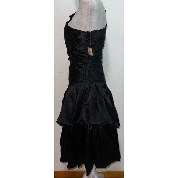 Vintage Black One Shoulder Tiered Dress - Picture 8 of 13